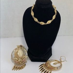 Gold filled Earrings and bracelet